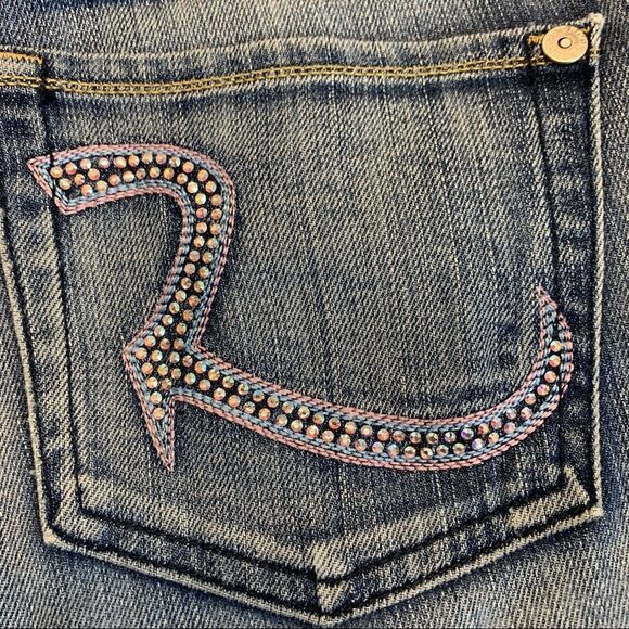 Rock & Republic denim jeans bootcut Crystal rhinestone Sz 28 stampede western - Picture 3 of 12